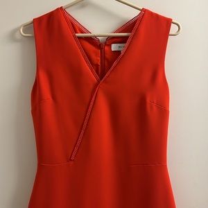 Reiss flame red lace trim dress - Size 4